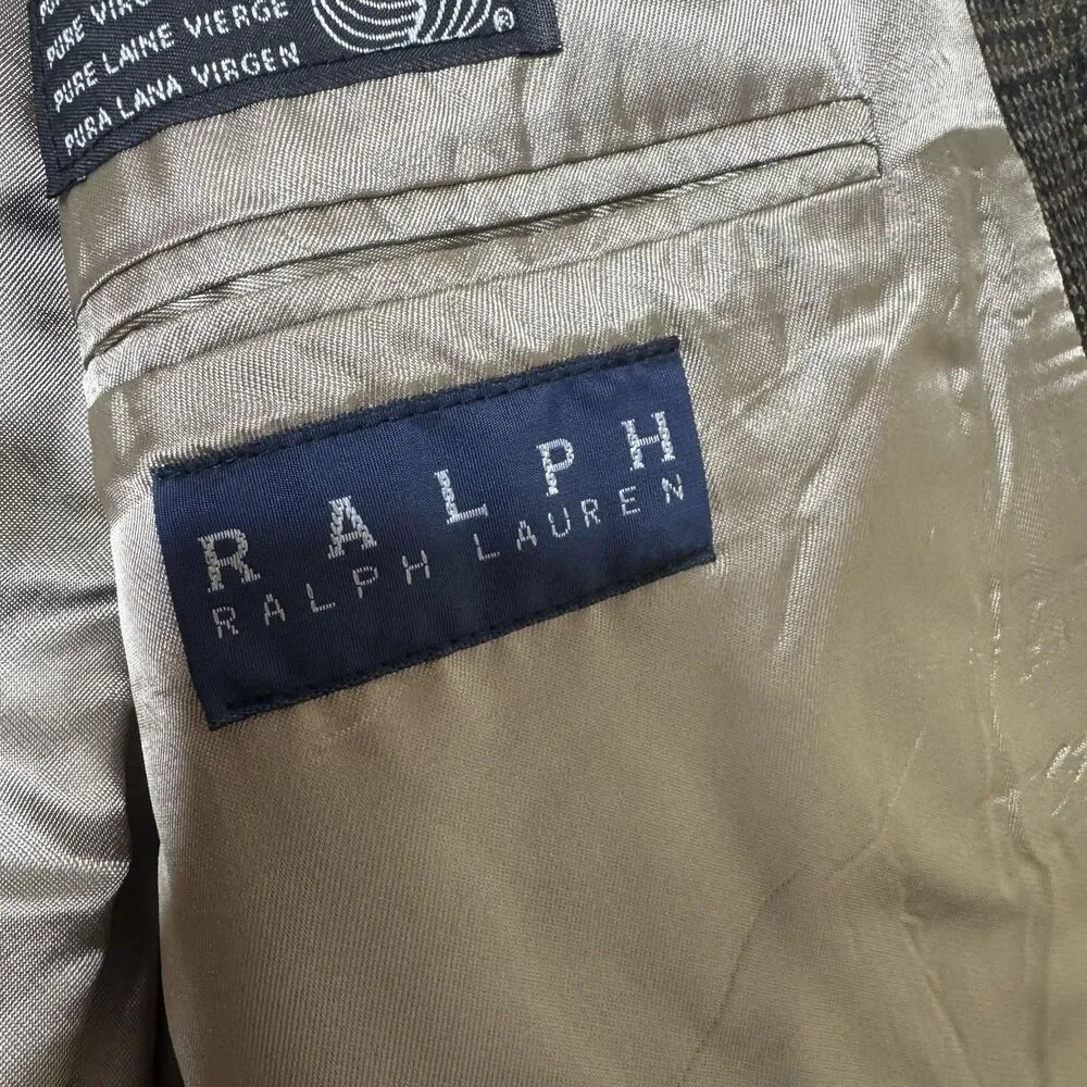 Vintage Polo Ralph Lauren Men’s 48R Blazer Plaid Prince of Wales 100% wool Sport